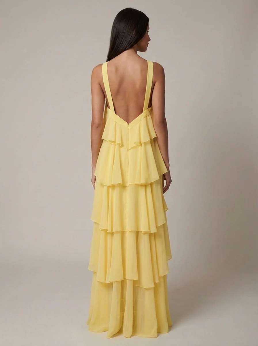 Flower Ruffle Maxi Dress - Image 8